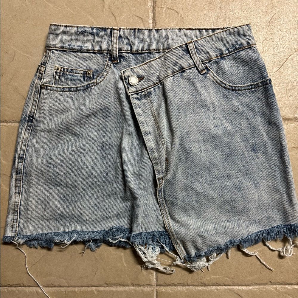 BERSHKA Denim Blue Jean Skirt